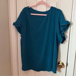 Dark Teal Work Blouse 2XL